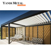 Pérgola de lamas de aluminio móvil bioclimática de diseño moderno de aluminio personalizada de alta calidad