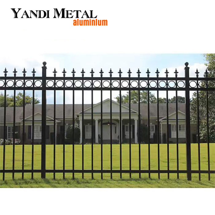 Valla de aluminio para jardín, panel de valla de láminas de metal para piscina segura con recubrimiento en polvo respetuoso con el medio ambiente