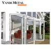 Puertas plegables de aluminio de vidrio templado modernas impermeables con rotura de calor personalizadas para el hogar y el exterior