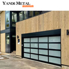 Puerta de garaje de vidrio de aluminio automática transparente con panel compuesto elevado moderno