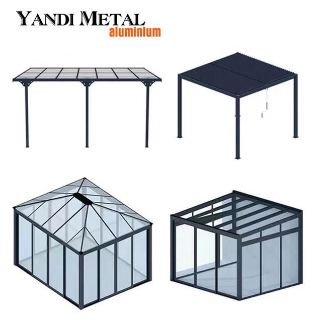 Balcón al aire libre, patio trasero, casa de vidrio templado de aluminio, jardín de invierno, terraza acristalada