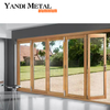 Puertas plegables de aluminio con recubrimiento en polvo, grandes, modernas, al por mayor, con doble acristalamiento