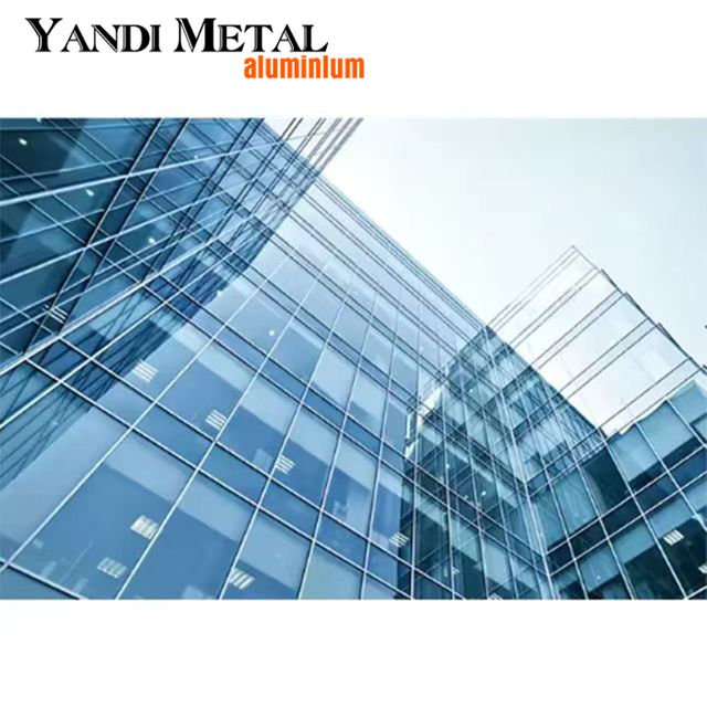 Panel de perfil de muro cortina de aluminio perforado con ventana de vidrio compuesto de vidrio templado doble de alta calidad