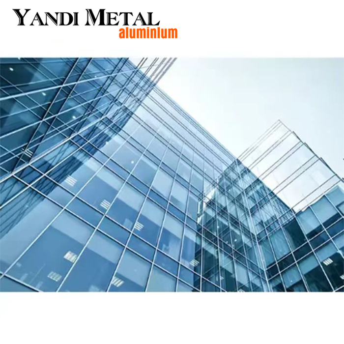 Panel de perfil de muro cortina de aluminio perforado con ventana de vidrio compuesto de vidrio templado doble de alta calidad