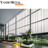 Muro cortina Pared exterior del edificio de vidrio de aluminio templado resistente a la intemperie sin marco