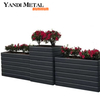 Jardinera moderna Jardinera grande de metal de aluminio para exteriores Jardinera cuadrada de aluminio para jardín Jardinera Caja de plantas de flores negras