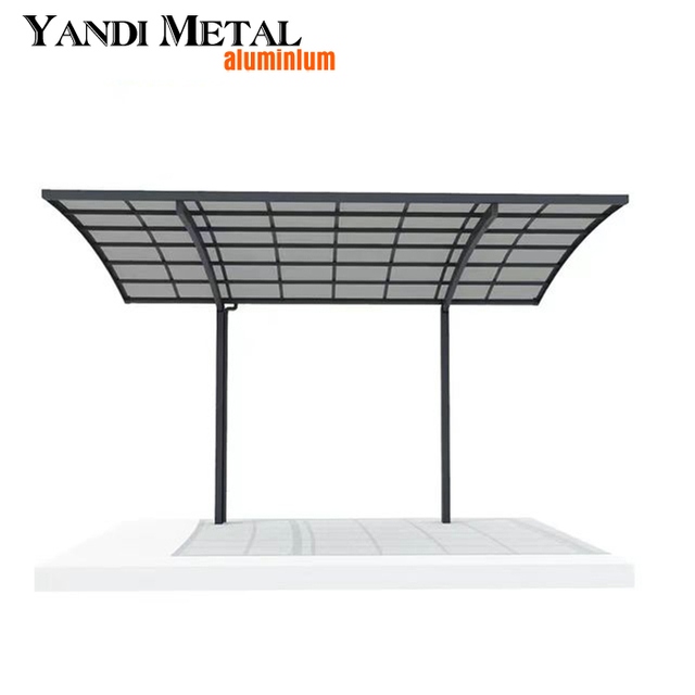 Cochera solar de aluminio resistente al agua con techo de cristal fabricantes de cocheras de aluminio