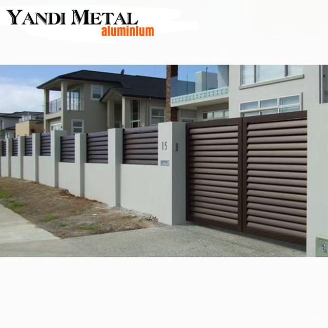 Valla de listones para jardín de casa, material compuesto para un fácil montaje, privacidad de diseño clásico, valla de seguridad de poste de aluminio moderna