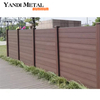 Venta caliente, material de listón privado compuesto barato para jardín, valla de tablero extruido de madera, tablero de plástico de madera, marco de aluminio, conjunto para exteriores