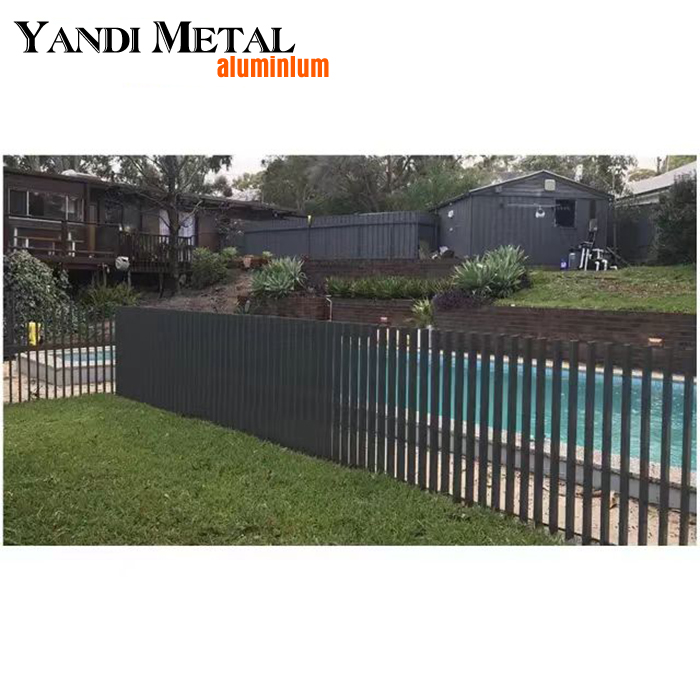 Placa de valla de aluminio con listones horizontales de diseño moderno, valla de metal de aluminio, valla de hoja de pantalla de lumbrera