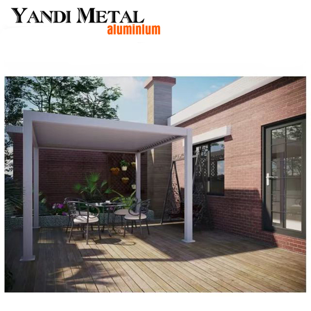 Pérgola personalizada para jardín bioclimático moderno, pérgola manual de aluminio 6×4, toldo de control remoto, pérgola para exteriores