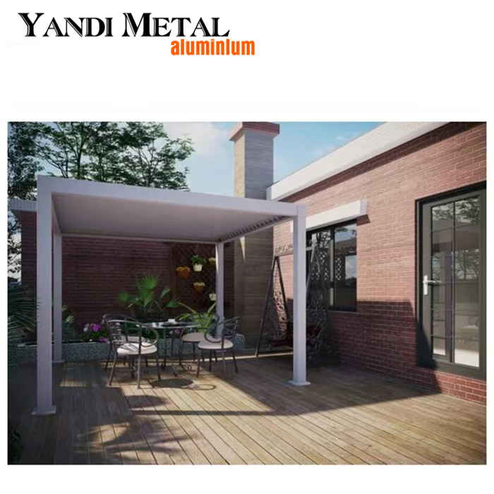 Pérgola personalizada para jardín bioclimático moderno, pérgola manual de aluminio 6×4, toldo de control remoto, pérgola para exteriores