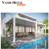 Persianas de aluminio eléctricas con pérgola de techo de persianas impermeables para exteriores telescópicas LED para terraza