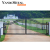 Puerta de aluminio decorativa personalizada para entrada de patio, puerta corredera de entrada