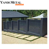 Valla de privacidad de jardín de metal para exteriores, valla de aluminio de privacidad Horizontal decorada con panel de valla de privacidad de aluminio negro
