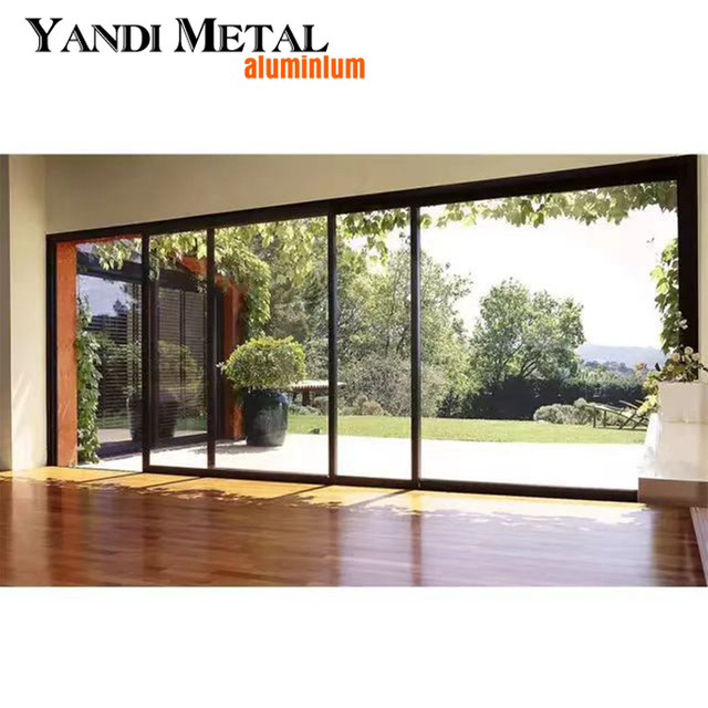 Puerta de perfil de aluminio endurecido insonorizada de nuevo diseño moderno al por mayor de aluminio Yandi