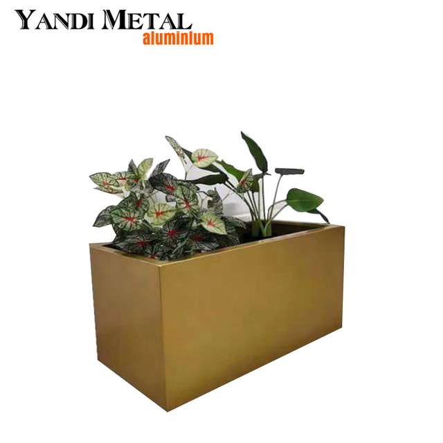 Jardinera moderna Jardinera grande de metal de aluminio para exteriores Jardinera cuadrada de aluminio para jardín Jardinera Caja de plantas de flores negras