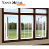 Fabricantes Yandi Ventanas de aluminio Doble acristalamiento Ventanas abatibles de triple acristalamiento de aluminio