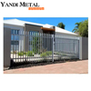 Valla negra de aleación de aluminio, postes de vidrio, paneles de valla de listones para jardines y hogares a precios bajos