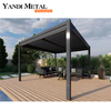 Pérgola de lumbrera de aluminio para exteriores, eléctrica, impermeable, fácil montaje, pérgola de lumbrera de aluminio