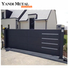Puerta corredera de entrada eléctrica automática, puerta delantera decorativa de metal, panel de valla de aluminio cortado con láser, puerta de casa