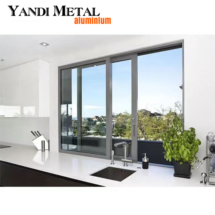 Ventanas de vidrio de aleación de aluminio antirrobo modernas, apertura interior de doble acristalamiento y ventanas abatibles invertidas