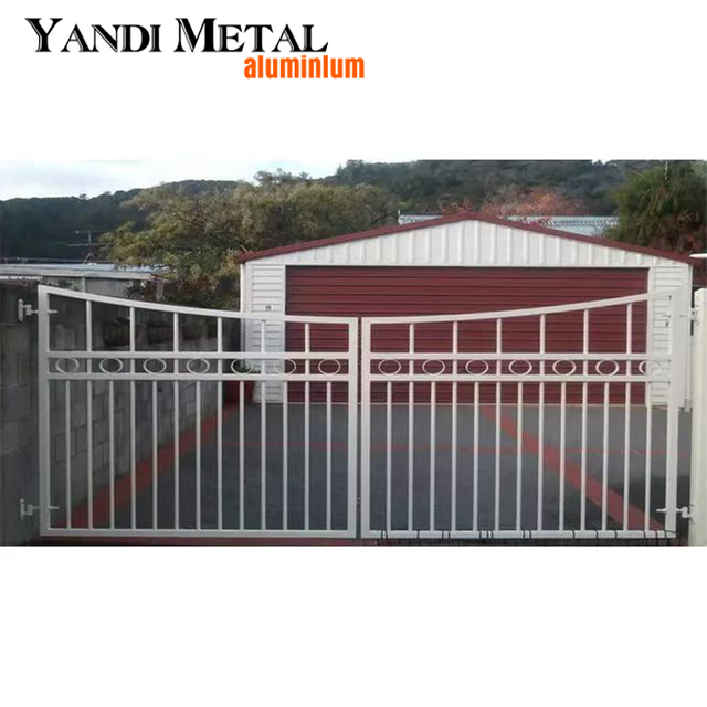Puerta de valla soldada de aluminio y metal para exteriores, puerta de aluminio para entrada exterior de seguridad con pintura en polvo para el hogar y Villa
