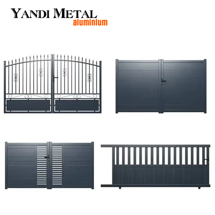 Puertas de metal de aluminio Puerta de jardín de metal corrediza eléctrica de entrada Diseño Patio Puerta de metal corrediza de aluminio diseño Puerta plegable