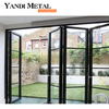 Puertas exteriores de aluminio plegables en acordeón con doble acristalamiento puertas plegables dobles