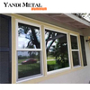 Nuevo diseño, marco de aluminio, doble vidrio, ventana de apertura interior, vidrio de seguridad, ventana corrediza de aluminio