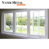 Ventana abatible vertical de balcón de aluminio con doble acristalamiento directo de fábrica de estilo moderno