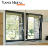 Ventana abatible de aluminio de doble acristalamiento Ventana corrediza con marco de aluminio Ventana de aluminio de seguridad hacia arriba
