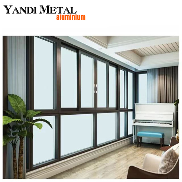 Ventana abatible de aluminio ahorradora de energía, marco fino estrecho de aluminio, rotura en caliente, simple, vendedora caliente