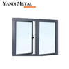 Marco de aislamiento residencial Yandi, ventana abatible fija con marco de aluminio metálico de doble acristalamiento