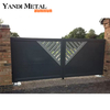 Puerta corredera de entrada eléctrica automática, puerta delantera decorativa de metal, panel de valla de aluminio cortado con láser, puerta de casa