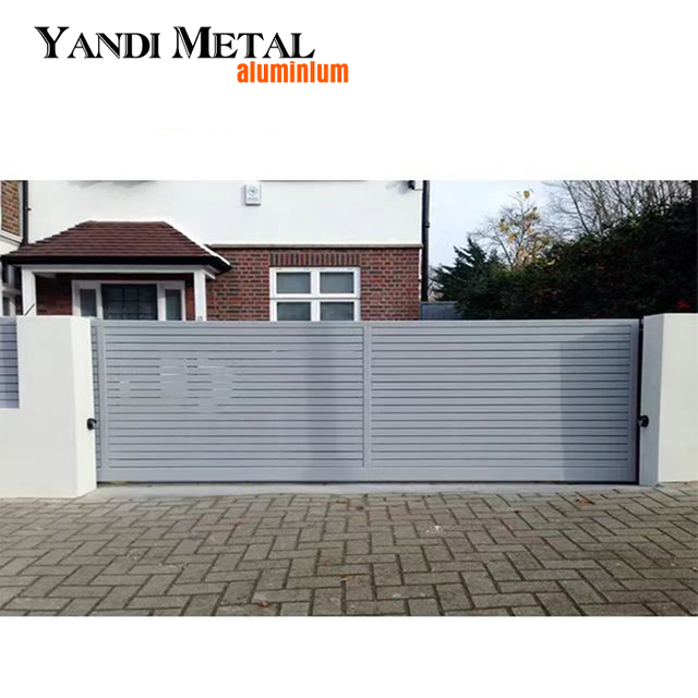 Puerta eléctrica de aluminio, motor automático, puerta corrediza, puerta de entrada de aluminio residencial, sistema voladizo