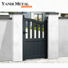 Puerta única decorativa de aluminio, muro delimitador, puerta de entrada de aluminio, puerta principal, puerta corrediza eléctrica de aluminio