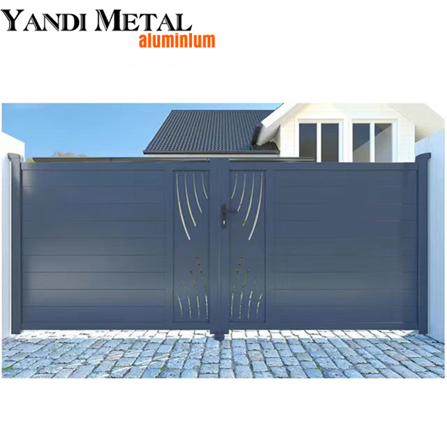 El último diseño moderno de puerta de aluminio, puerta de entrada automática de metal para casa, puerta de aluminio