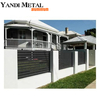 Valla de privacidad de jardín de metal para exteriores, valla de aluminio de privacidad Horizontal decorada con panel de valla de privacidad de aluminio negro