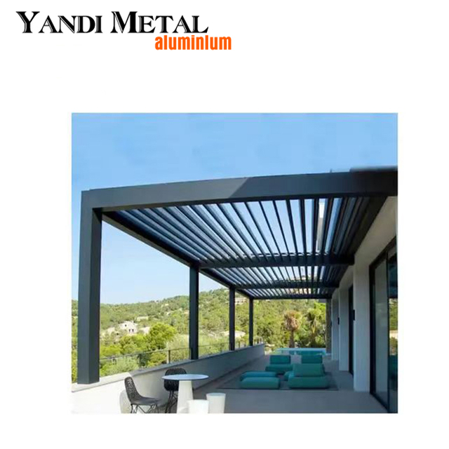 Fabricación de persianas impermeables toldo pérgola de aluminio cubierta eléctrica exterior pérgola bioclimática