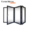 Puertas exteriores de aluminio plegables en acordeón con doble acristalamiento puertas plegables dobles