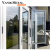 Ventana abatible vertical de balcón de aluminio con doble acristalamiento directo de fábrica de estilo moderno