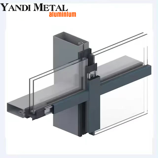 Muro cortina de aluminio con marco invisible, fachada de muro cortina de aluminio y vidrio, perfil de aluminio para muro cortina de vidrio del fabricante