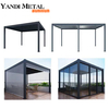 Gazebo con puerta corredera de cristal, cenador de aluminio para exteriores, impermeable, para jardín, cenador eléctrico para exteriores y cenador de aluminio para exteriores
