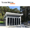 Puerta francesa abierta plana de doble entrada de vidrio de aluminio exterior insonorizada, puerta de perfil de aluminio