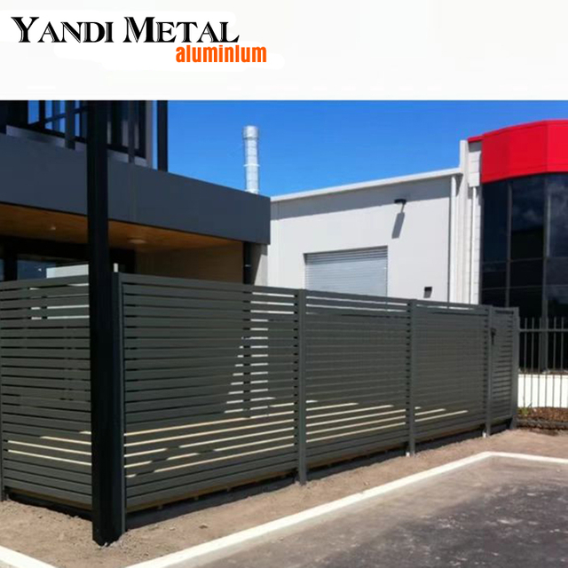 Paneles de valla de jardín con rejilla de aluminio, diseñados para profesionales privados, valla de listones moderna de metal, valla horizontal de alta resistencia