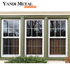 Diseño de ventana de aluminio de doble vidrio de tamaño personalizado, ventana corrediza horizontal con marco de aluminio de vidrio templado