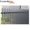 Valla negra de aleación de aluminio, postes de vidrio, paneles de valla de listones para jardines y hogares a precios bajos