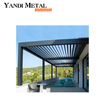 Toldo de pérgola de aluminio para exteriores, toldo eléctrico plegable de extrusión de aluminio para patio, resistente al agua, automático, con rejilla eléctrica