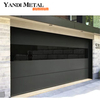 Puerta de garaje enrollable eléctrica panorámica moderna residencial de aluminio y vidrio negro